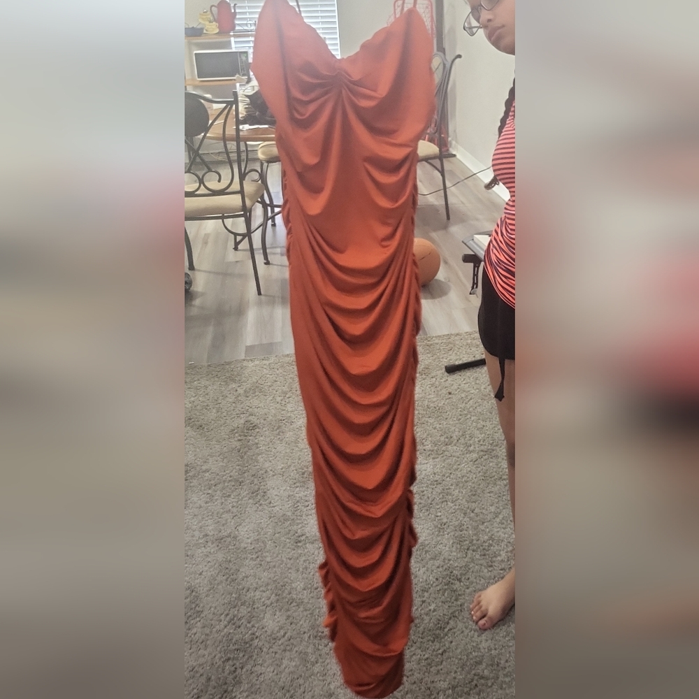 Elegant Rust Orange Women's Dress
